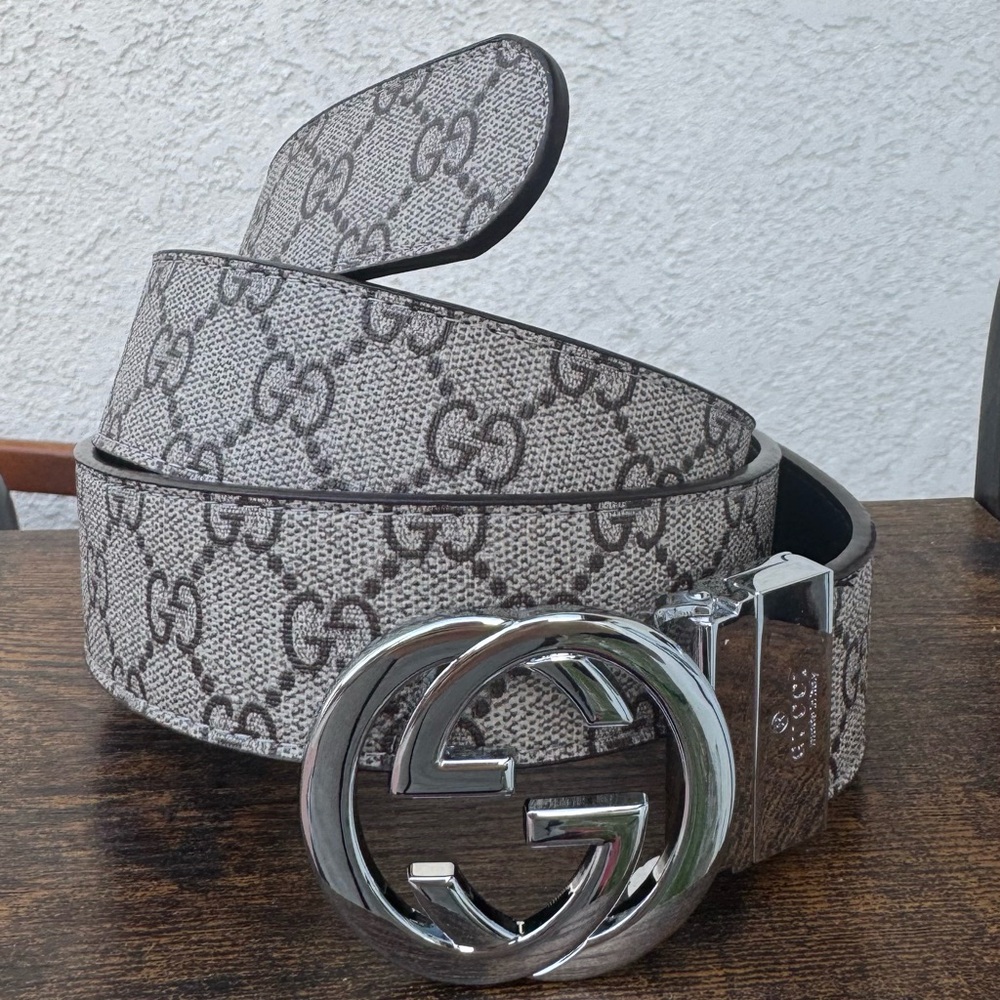 Gucci Black and Gray Monogram Belt Bag